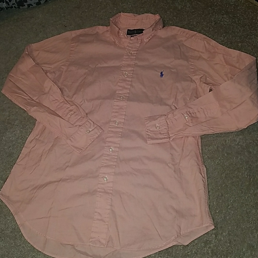 Peach polo shirt